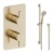Britton Hoxton 2.0 Brushed Brass Single Outlet Concealed Thermostatic Shower Set with Slide Rail Kit | Thumbnail Image
