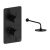 Britton Hoxton 2.0 Matt Black Single Outlet Concealed Thermostatic Shower Set with Fixed Head | Thumbnail Image