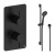 Britton Hoxton 2.0 Matt Black Single Outlet Concealed Thermostatic Shower Set with Slide Rail Kit | Thumbnail Image