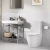 Britton Milan Rimless Close Coupled Toilet with Push Button Cistern - Slimline Seat
