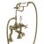 Burlington Claremont Regent Pillar Mounted Quarter Turn Bath Shower Mixer Tap - White/Gold