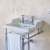 Burlington Classic Square Basin with Chrome Wash Stand 500mm Wide - 1 Tap Hole