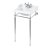 Burlington Classic Square Basin with Chrome Wash Stand 500mm Wide - 1 Tap Hole