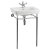 Burlington Contemporary Basin with Extended Regal Chrome Wash Stand 580mm Wide 1 Tap Hole