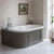 Burlington London Acrylic Bath with Back to Wall Surround 1800mm x 950mm - Olive