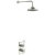 Burlington Trent Dual Concealed Mixer Shower with White Ceramic Lever and 12 Inch Fixed Head - Nickel