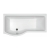 Carron Brio P-Shaped Curved Shower Bath 1650mm x 700/850mm