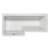 Carron Quantum L-Shaped Shower Bath 1600mm x 700/850mm Left Handed - Carronite