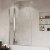 Coram Frameless Sail Bath Screen 1400mm H x 1050mm W - 5mm Glass