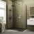 Delphi Accents Matt Black 8mm Wet Room Walk-In Shower Enclosure (inc Slate Grey Tray)