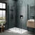 Delphi Accents Matt Black 8mm Wet Room Walk-In Shower Enclosure (inc White Tray)