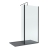 Delphi Accents Matt Black 8mm Wet Room Shower Screen & Hinged Return (inc Slate Grey Tray)