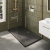 Delphi Accents Brushed Brass 8mm Wet Room Walk-In Shower Enclosure (inc Slate Grey Tray)