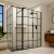 Delphi Accents Grid Matt Black Walk-In Shower Enclosure with Return Panel | Thumbnail Image
