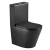 Delphi Angel Rimless Fully Back to Wall Close Coupled Toilet with Push Button Cistern Black - Soft Close Deluxe Seat