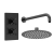 Delphi Axiom Crosshead Matt Black Dual Concealed Shower Set with Fixed Head | Thumbnail Image