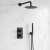 Delphi Axiom Crosshead Matt Black Dual Concealed Shower Set with Fixed Head and Handset | Thumbnail Image