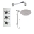 Delphi Axiom Crosshead Chrome Triple Concealed Shower Set with Large Drencher Head and Slide Rail Kit | Thumbnail Image