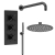 Delphi Axiom Crosshead Matt Black Triple Concealed Shower Set with Fixed Head and Handset | Thumbnail Image