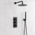 Delphi Axiom Crosshead Matt Black Triple Concealed Shower Set with Fixed Head and Handset | Thumbnail Image