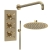 Delphi Axiom Crosshead Brushed Brass Triple Concealed Shower Set with Fixed Head and Handset | Thumbnail Image