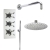 Delphi Axiom Crosshead Chrome Triple Concealed Shower Set with Fixed Head and Handset | Thumbnail Image