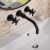 Delphi Axiom Crosshead Matt Black 3-Hole Wall Mounted Basin Mixer Tap | Thumbnail Image