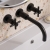 Delphi Axiom Crosshead Matt Black 3-Hole Wall Mounted Basin Mixer Tap | Thumbnail Image