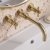 Delphi Axiom Crosshead Brushed Brass 3-Hole Wall Mounted Basin Mixer Tap | Thumbnail Image