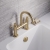 Delphi Axiom Dual Lever Brushed Brass Swivel Spout Pillar Mounted Bath Filler Tap | Thumbnail Image