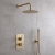 Delphi Axiom Lever Brushed Brass Dual Concealed Shower Set with Fixed Head and Handset | Thumbnail Image