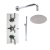 Delphi Axiom Lever Chrome Triple Concealed Shower Set with Large Drencher Head and Handset | Thumbnail Image