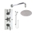 Delphi Axiom Lever Chrome Triple Concealed Shower Set with Large Drencher Head and Slide Rail Kit | Thumbnail Image