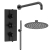 Delphi Axiom Lever Matt Black Triple Concealed Shower Set with Fixed Head and Handset | Thumbnail Image