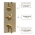 Delphi Axiom Lever Brushed Brass Triple Concealed Shower Set with Fixed Head and Handset | Thumbnail Image