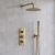 Delphi Axiom Lever Brushed Brass Triple Concealed Shower Set with Fixed Head and Handset | Thumbnail Image