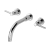 Delphi Axiom Dual Lever Chrome 3-Hole Wall Mounted Basin Mixer Tap | Thumbnail Image