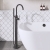Delphi Axiom Lever Matt Black Floor Standing Bath Shower Mixer Tap (inc Kit) | Thumbnail Image