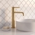 Delphi Axiom Lever Brushed Brass Swivel Spout High Rise Tall Basin Mixer Tap | Thumbnail Image