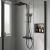Delphi Cara Square Matt Black Bar Mixer Shower Set with Fixed Head and Handset | Thumbnail Image