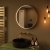 Delphi Compass Brushed Brass Inset Framed LED Touch Sensor Bathroom Mirror 600mm x 600mm | Thumbnail Image