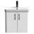 Curva Arc Wall Hung Vanity Unit with Black Handles - 600mm Wide - Gloss White