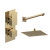 Delphi Edge Brushed Brass Dual Concealed Shower Set with Fixed Head | Thumbnail Image