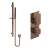 Delphi Edge Brushed Bronze Dual Concealed Shower Set with Slide Rail Kit | Thumbnail Image
