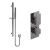 Delphi Edge Brushed Pewter Dual Concealed Shower Set with Slide Rail Kit | Thumbnail Image