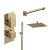 Delphi Edge Brushed Brass Dual Concealed Shower Set with Fixed Head and Handset | Thumbnail Image