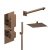 Delphi Edge Brushed Bronze Dual Concealed Shower Set with Fixed Head and Handset | Thumbnail Image