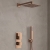 Delphi Edge Brushed Bronze Dual Concealed Shower Set with Fixed Head and Handset | Thumbnail Image