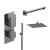 Delphi Edge Brushed Pewter Dual Concealed Shower Set with Fixed Head and Handset | Thumbnail Image