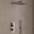 Delphi Edge Brushed Pewter Dual Concealed Shower Set with Fixed Head and Handset | Thumbnail Image